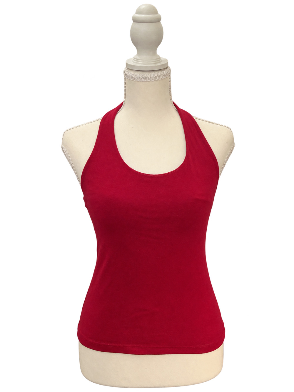 J.Crew Red Halter Neck Tank Top Built-In Bust Support XS Y2K